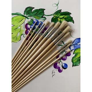 Bộ cọ tròn lông cứng đầu tròn thích hợp vẽ sơn dầu, tranh tường