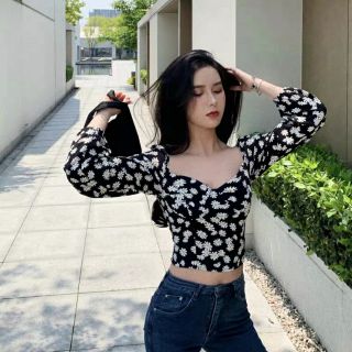 Áo croptop hoa cúc M8