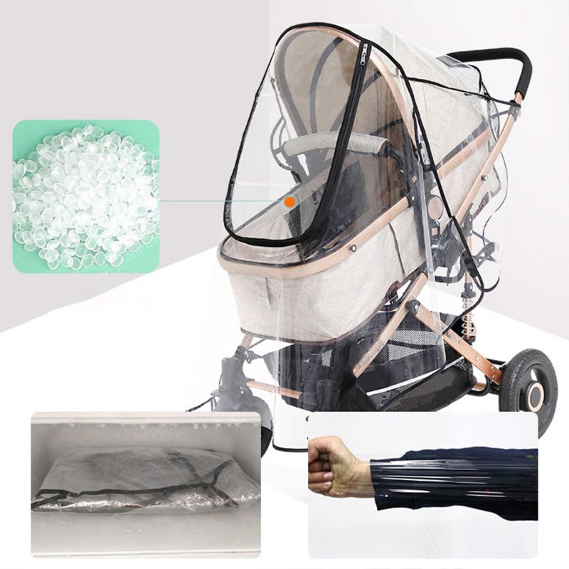 Vỏ Bọc Dù Che Mưa Trong Suốt Thông Gió Cho Xe Đẩy Em Bé
