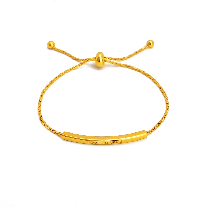 Lắc tay titan nữ không gỉ kiểu dáng rút sợi có thể điều chỉnh kích cỡ phong cách hàn quốc thanh lịch