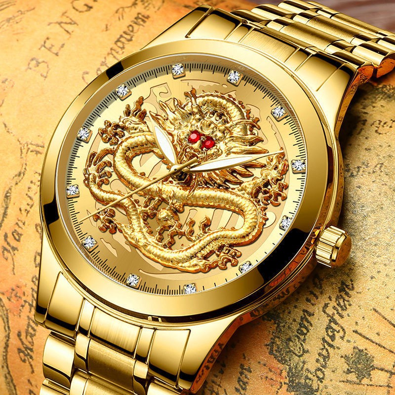 Đồng hồ đeo tay nam mặt rồng sang trọng, đồng hồ nam chính hãng, cao cấp, phong cách doanh nhân