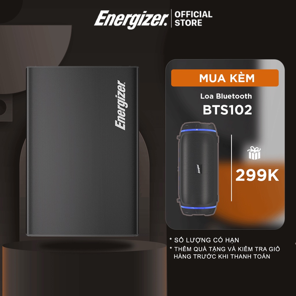 Sạc dự phòng Energizer XP26800AC - tích hợp 4 cổng outputs, công suất 100W - Hàng chính hãng