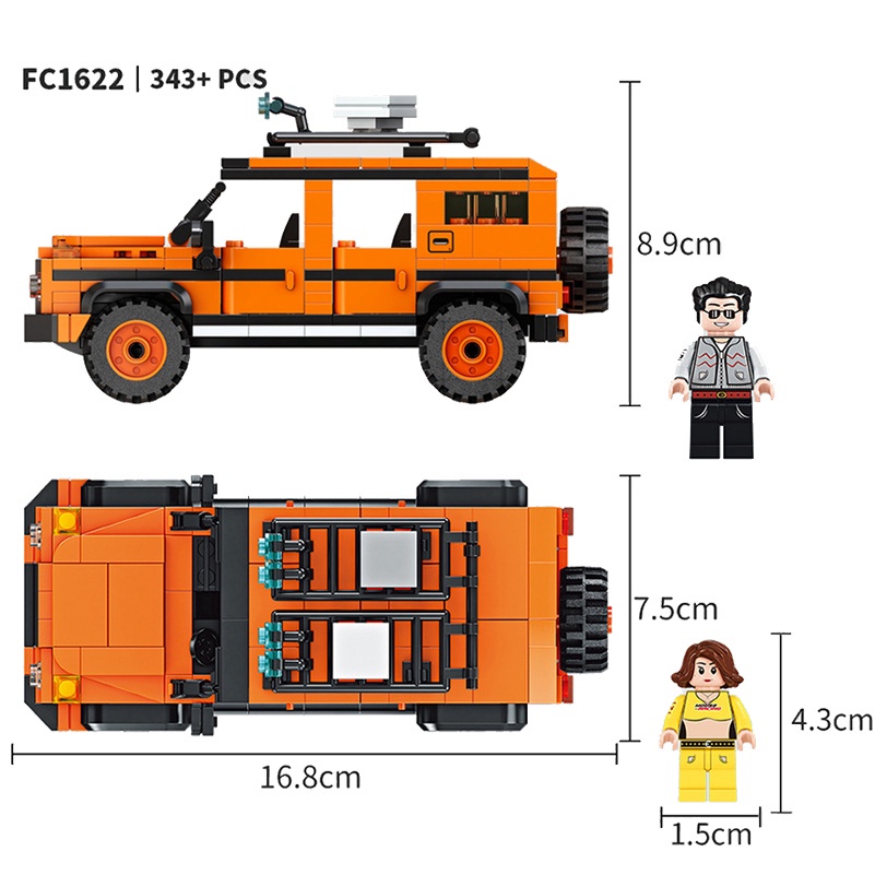 Bộ lắp ráp xe đua đồ chơi xếp hình thông minh cho bé trẻ em 343 chi tiết Gôn đồ chơi