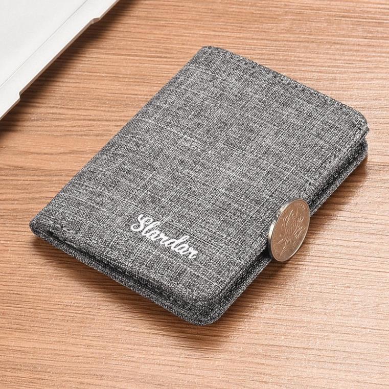 Ví Nam Nhỏ Gọn Dáng Đứng Đẹp Chất Liệu Vải Canvas Cao Cấp Nhiều Ngăn Đựng Thẻ Xịn