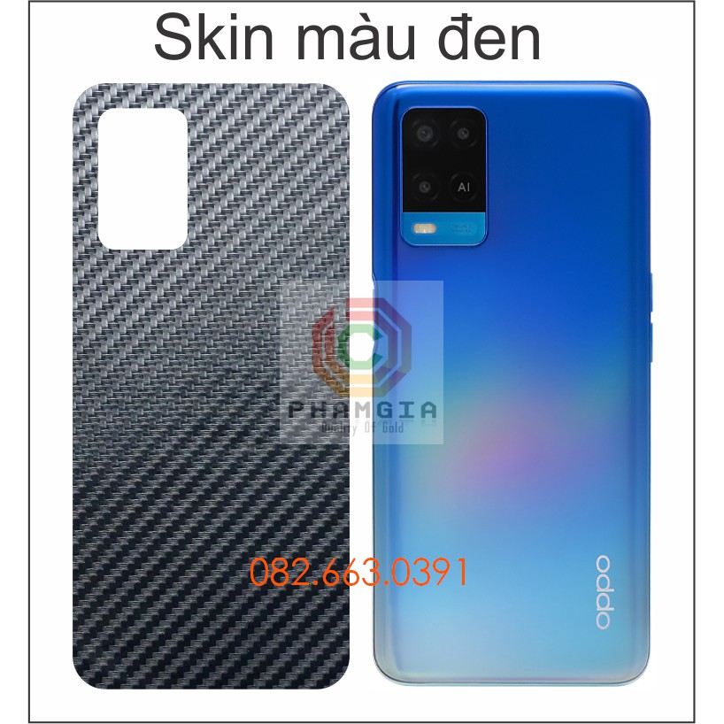 Miếng dán mặt lưng skin carbon Oppo A54 4G /5G