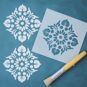 Pet Stencil - Khuôn hình trang trí họa tiết vuông - Kích thước 15cm - 01 tấm