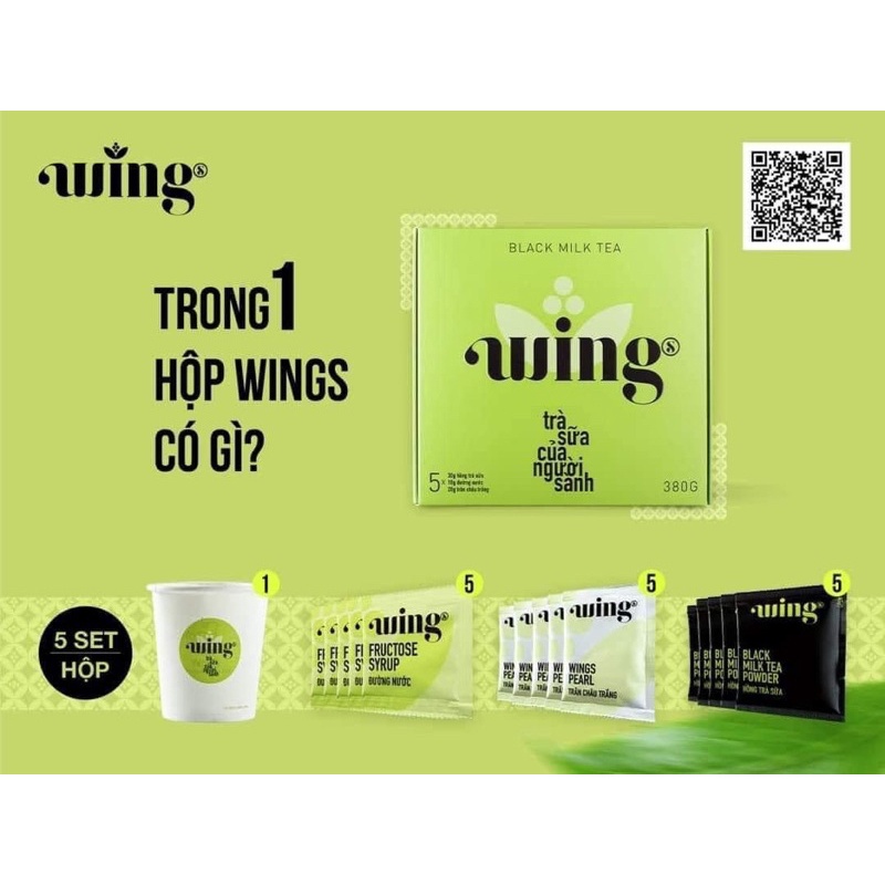 TRÀ SỮA HÒA TAN WINGS HỘP( pha theo hướng dẫn)