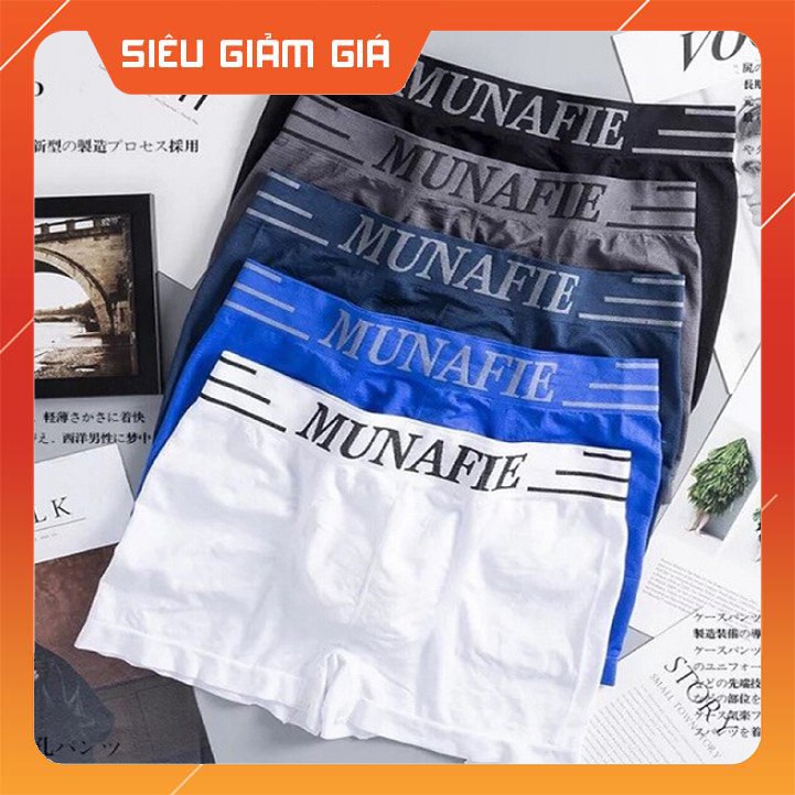 Quần Sịp Đùi Quần Sịp Co Giãn 4 Chiều boxer MUNAFIE cao cấp (MỖI QUẦN 1 TÚI ZÍP)