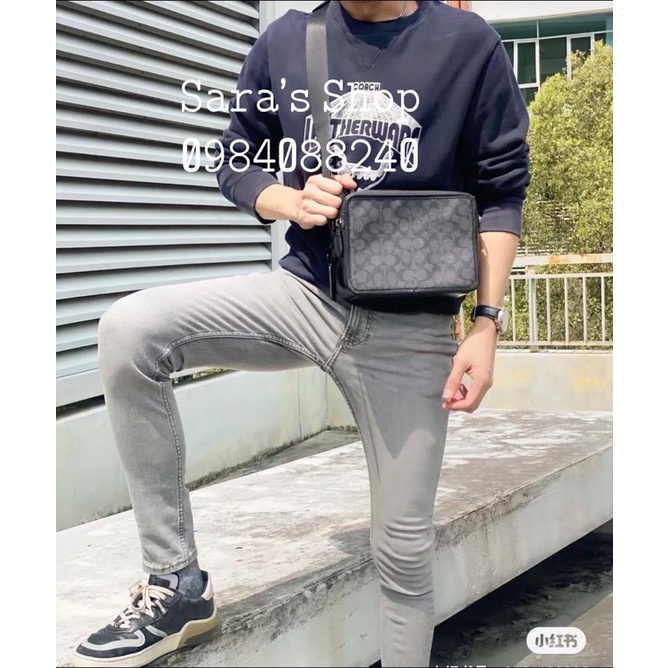 Túi đeo Coach nam Charter 24 seo hình thật 2 màu