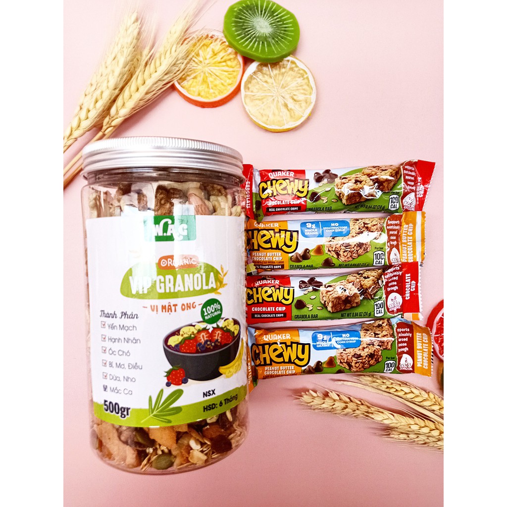 Granola 2 Vị (cao cấp), ngũ cốc ăn kiêng nhiều hạt (500gr) (70%hạt + 30% yến mạch) | BigBuy360 - bigbuy360.vn
