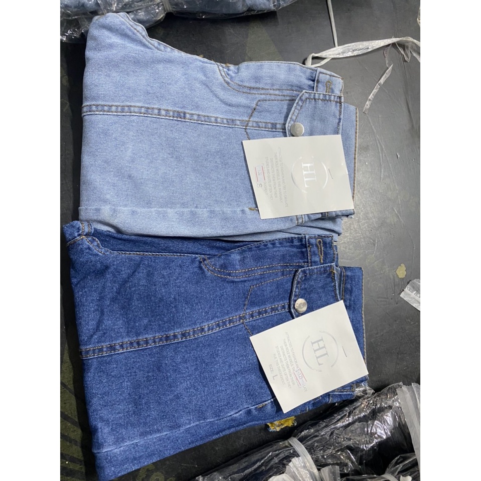 Quần jean Baggy nữ nắp túi 2 bên mẫu mới - Quần bò nữ chất jean dày dặn không co dãn