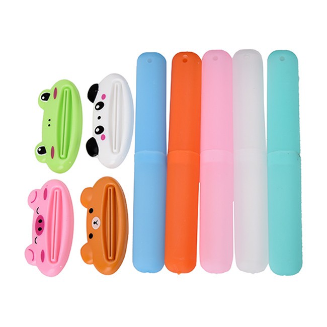 Combo 4 dụng cụ nặn kem + 5 hộp đựng bàn chải đánh răng - BX1694