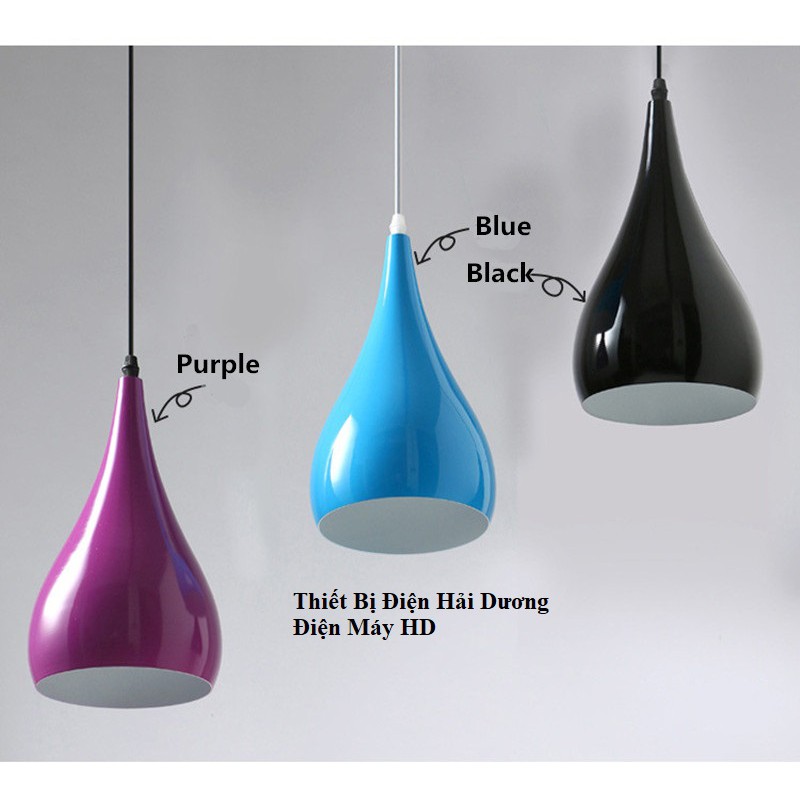 Bộ 3 Đèn thả trần hình giọt nước 8217 (Đen) - Chưa bao gồm bóng - Bảo hành 12 tháng