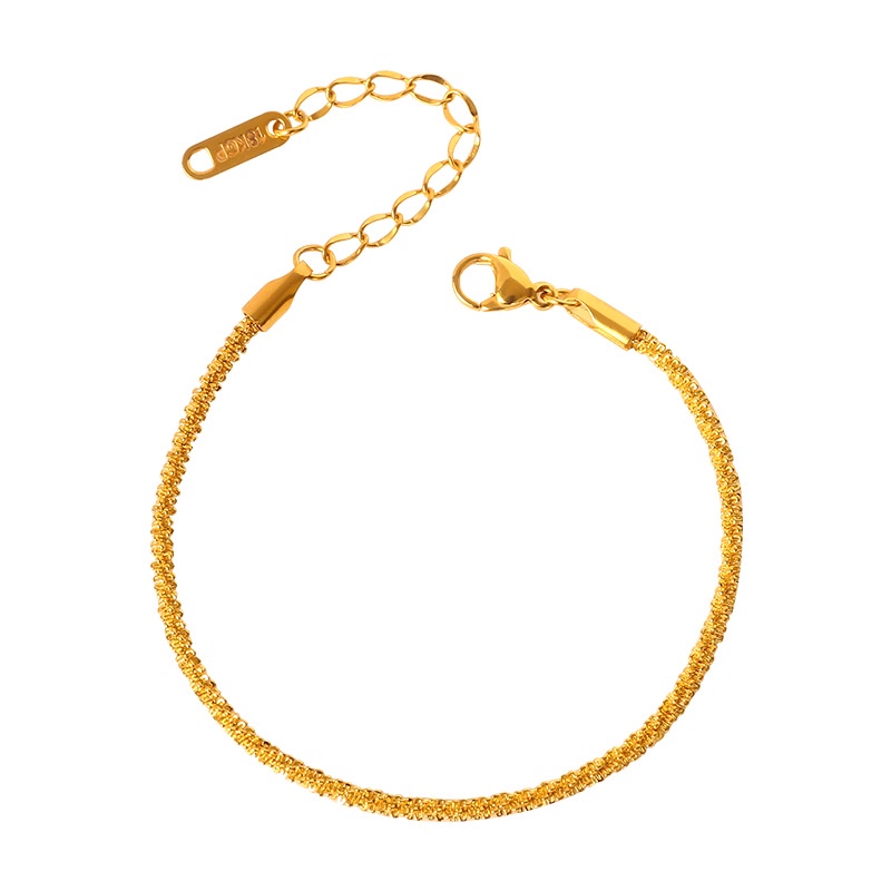 Lắc chân trơn titan cọng dày xoắn đẹp