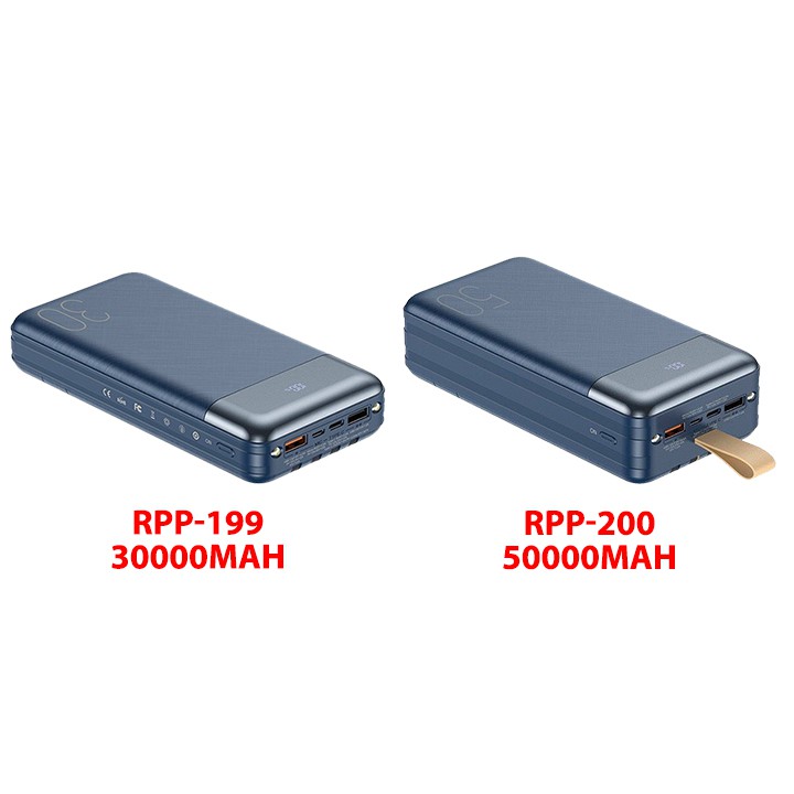 Pin dự phòng sạc nhanh Remax RPP-199/200 hổ trợ sạc QC3.0 PD 20W tích hợp 04 cáp sạc vào, ra đa năng Max 22.5W