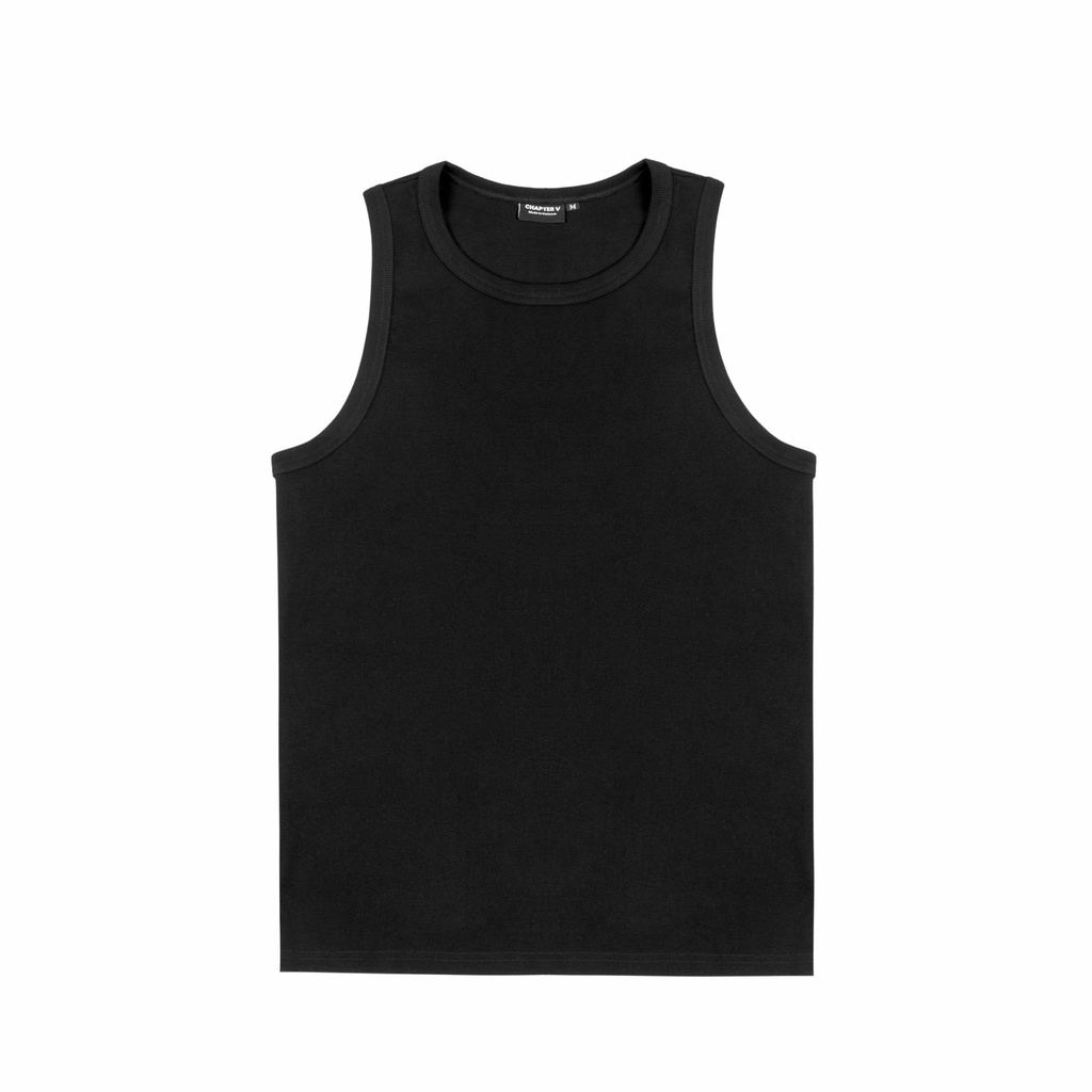 Áo thun ba lỗ đen - Ribbed Tank Top