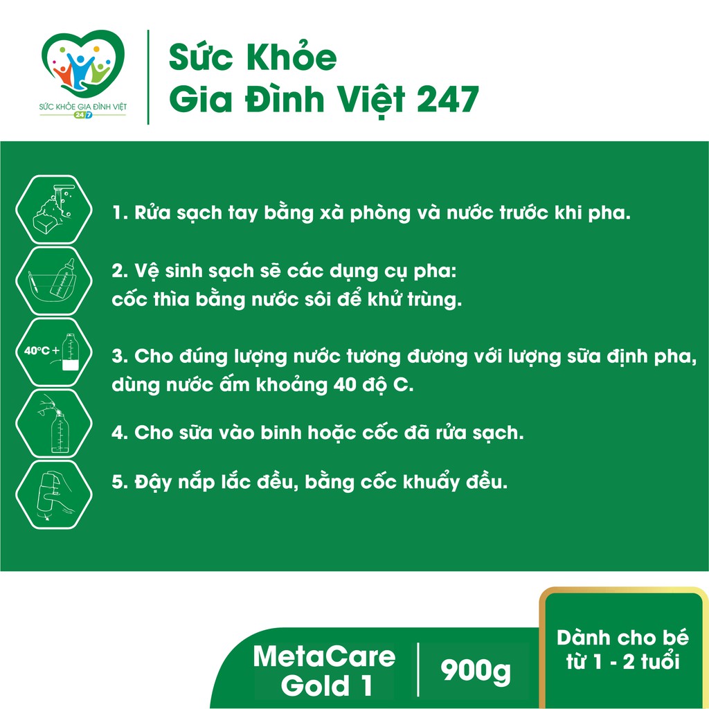 Sữa MetaCare Gold 1+ (900G - Date mới)