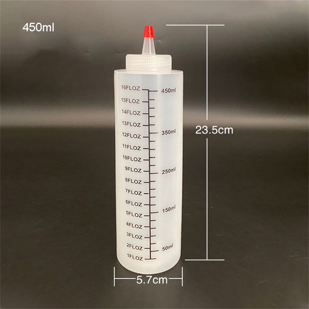 Chai Nhựa Đựng Nước Sốt 120 / 250 / 350 / 450ml Có Thang Đo Chống Rò Rỉ Cho Nhà Bếp