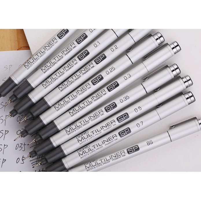 Set bút line Copic Multiliner vỏ nhôm và vỏ nhựa tốt nhất thế giới (Made in Japan)