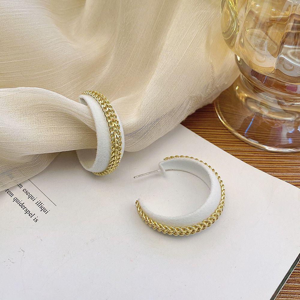 Khuyên Tai Hình Chữ C VANES1 Phong Cách Hàn Quốc Thanh Lịch Thời Trang