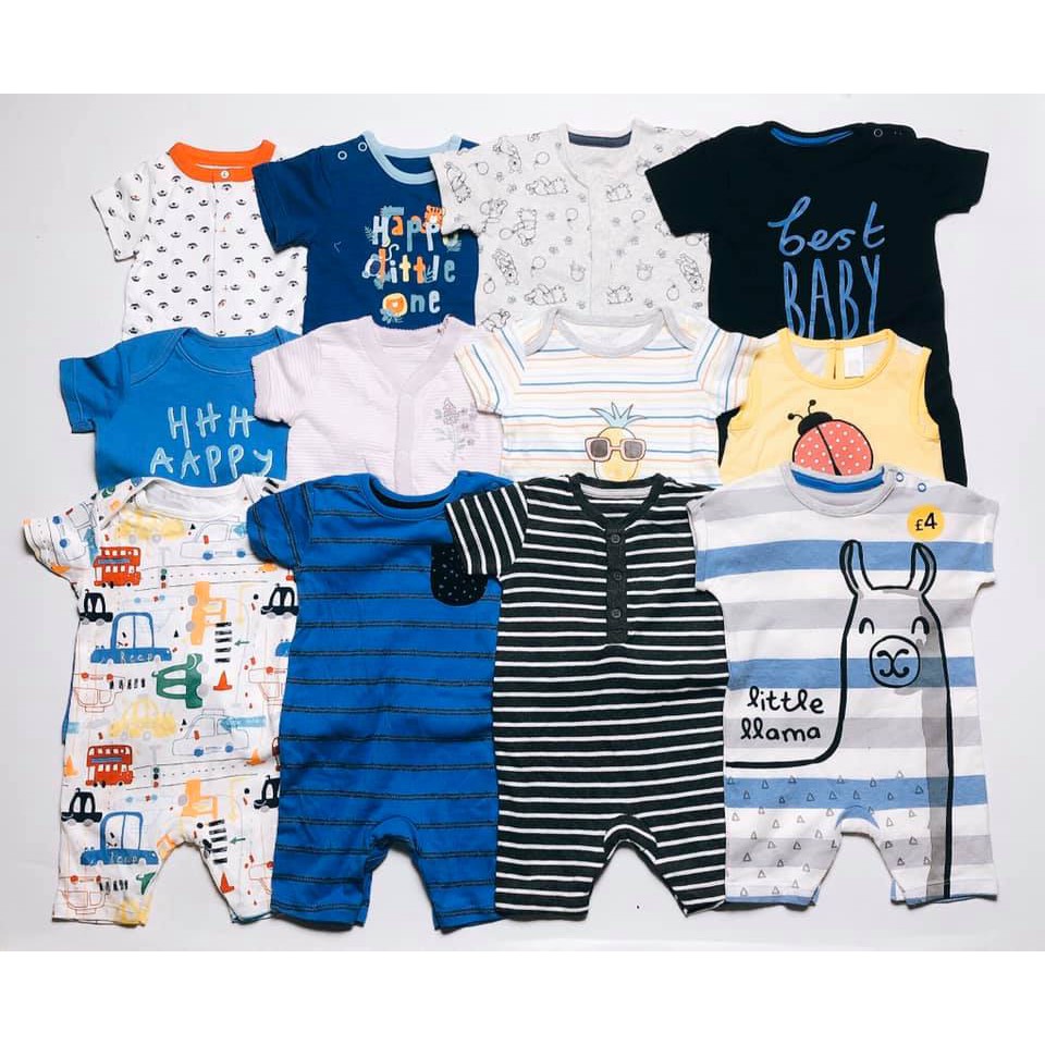 Body đùi bé trai xuất xịn các hãng George, Tu, Primark (Size 0-24M) Romper bé trai