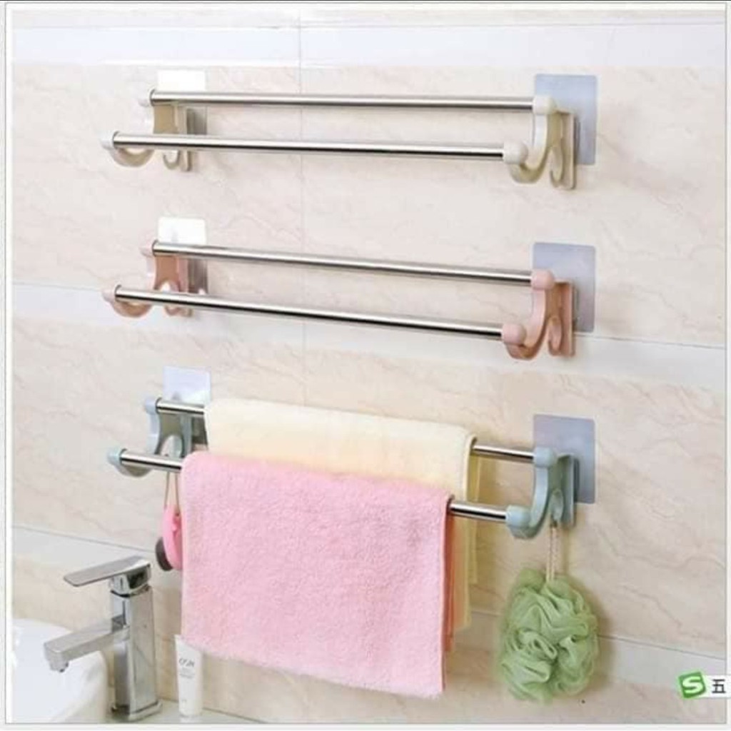 GIÁ TREO KHĂN NHÀ TẮM GẮN TƯỜNG INOX
