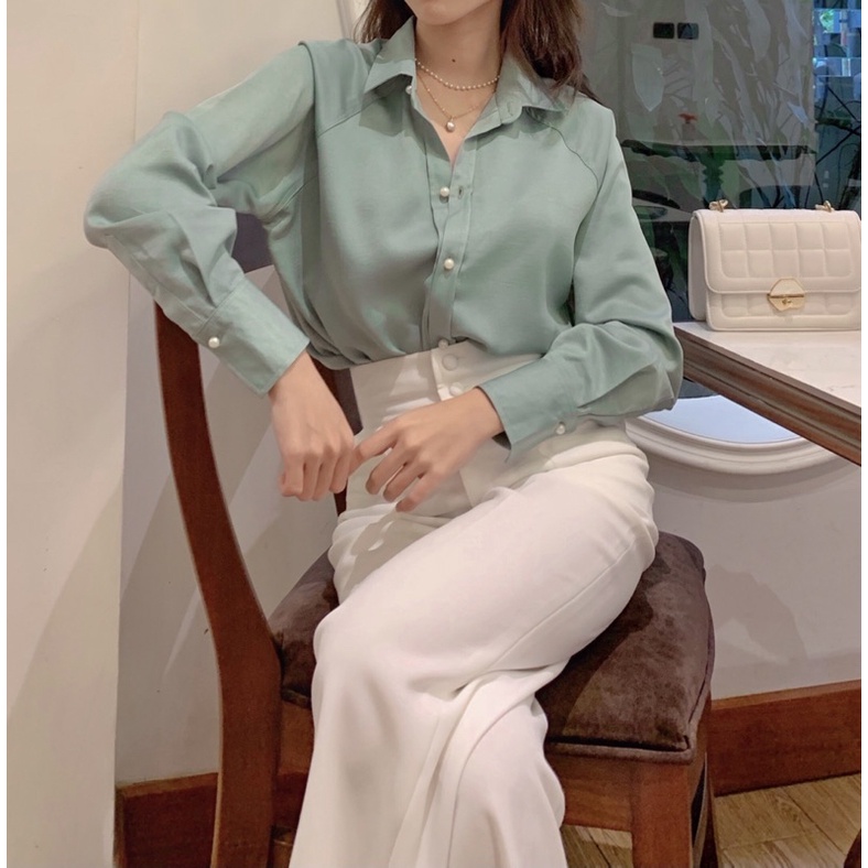 ZIEL Sơ mi lụa tằm cúc ngọc cao cấp | Clara Shirt [SHIP HOẢ TỐC]
