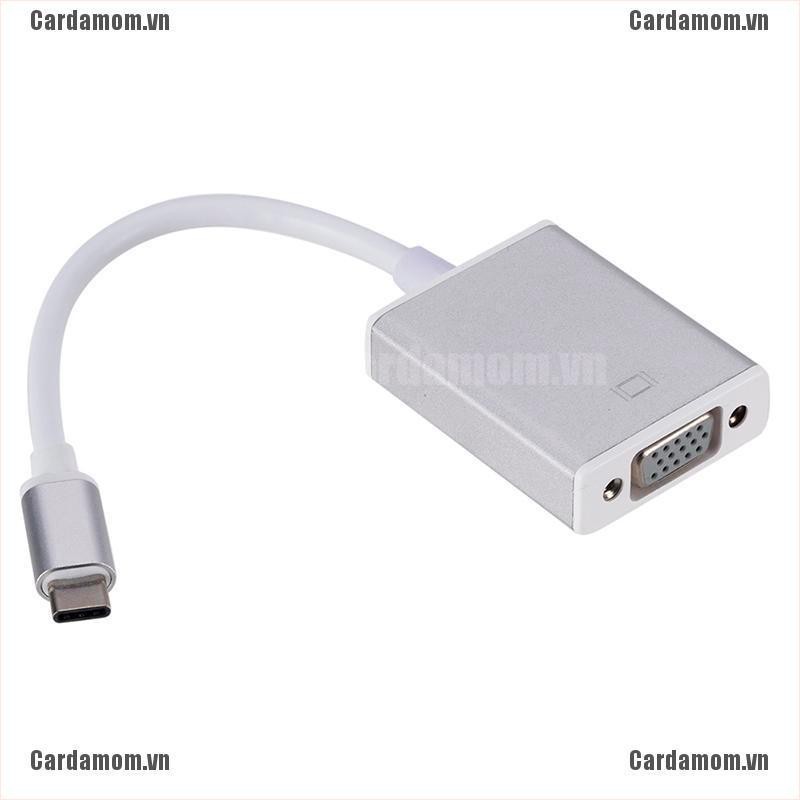 {carda} USB 3.1 Type C To VGA Adapter Cable USB-C Male To VGA 1080p Female Converter{LJ}