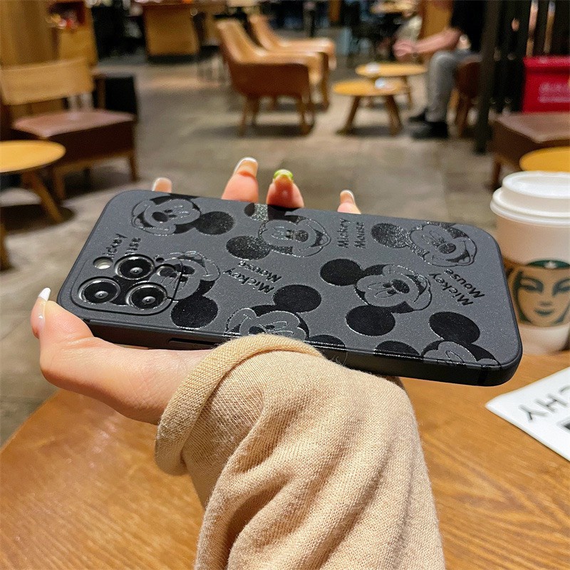 Ốp iPhone Cạnh Vuông, Bảo Vệ Camera In Hình Chuột Mickey Dễ Thương 7Plus,8Plus,x,xs,xsmax,11,12,13,14,Pro,ProMax