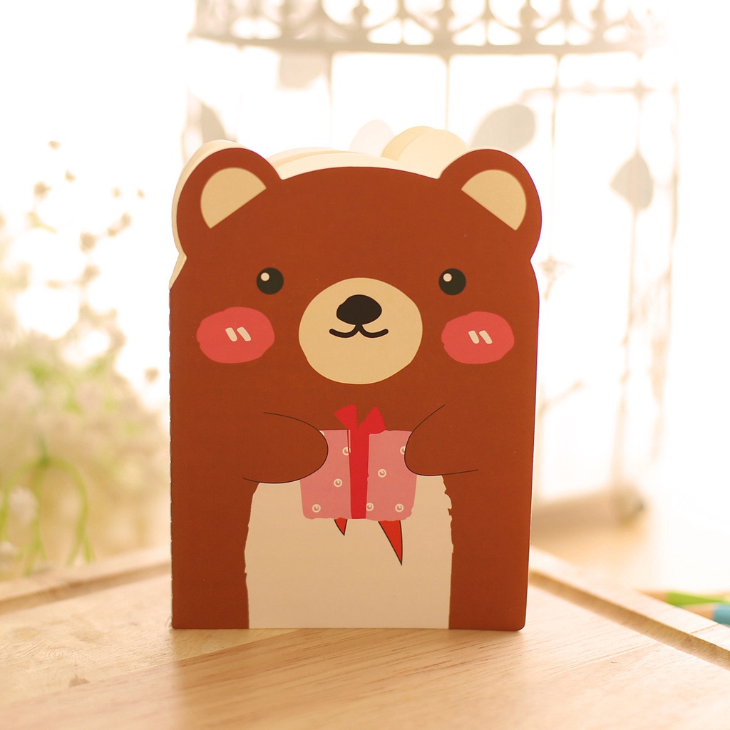 Sổ tay ghi chép cute mini bìa mềm đẹp hàn quốc dễ thương hình gấu  cho bé học sinh NATO ST04