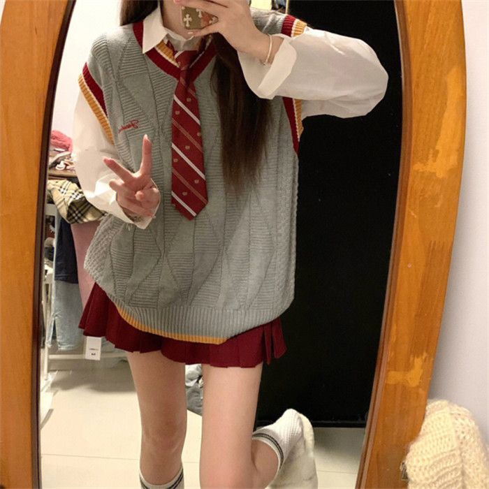 Áo Dệt Kim Không Tay Thời Trang Nhật Bản Dành Cho Nữ