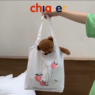 Túi Tote nữ hình quả đào siêu yêu Chia.er