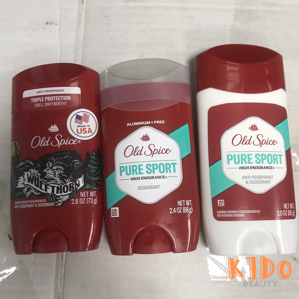 Lăn nách nam OLD SPICE Pure Sport High 85g / Sáp khử mùi nam hiệu cánh buồm đỏ fiji/timber/worfthorn/bearglove 73g
