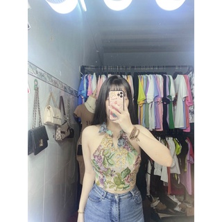 Áo yếm phi lụa chéo cổ MAUT230620 mới