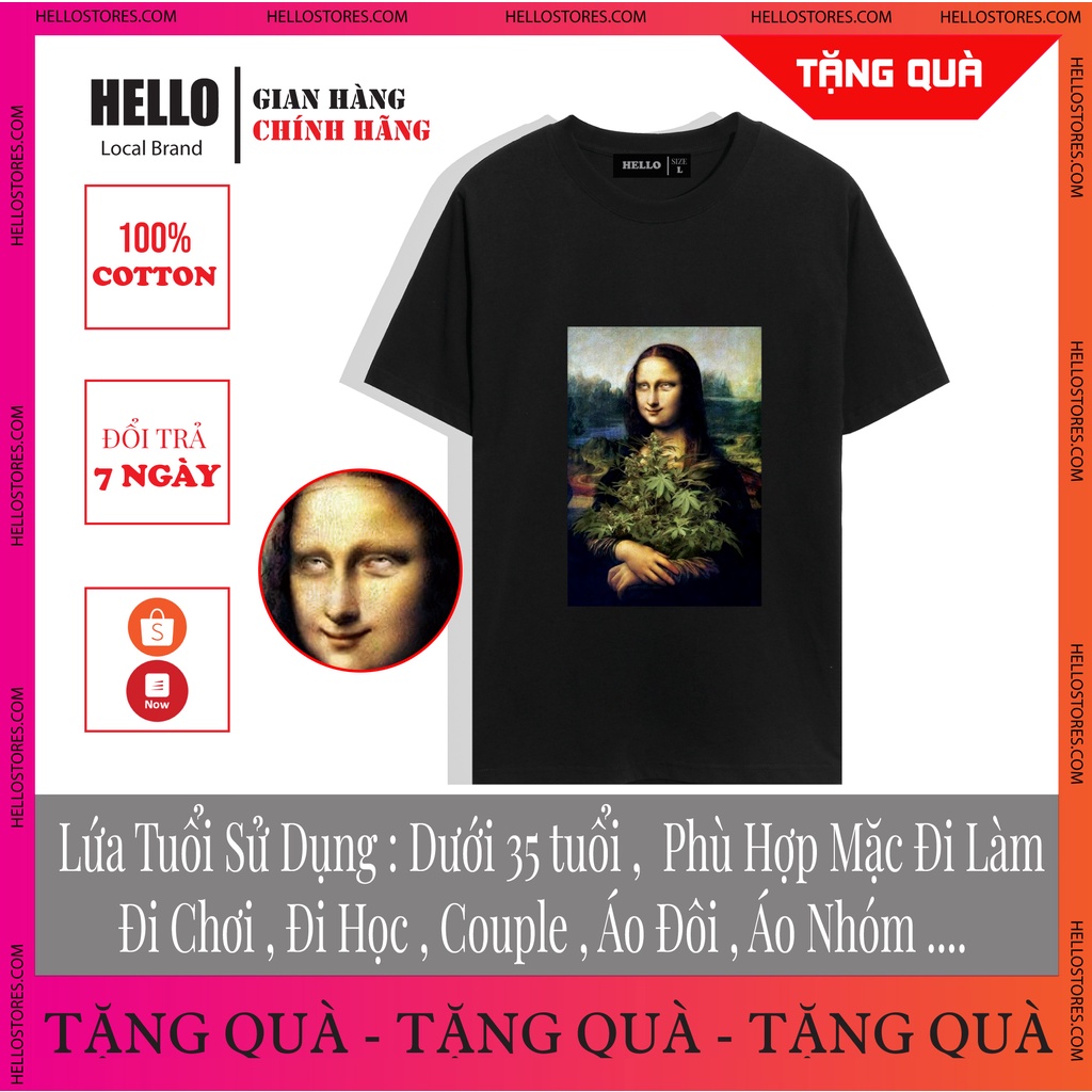 Áo thun Unisex Hello phông nam nữ tay lỡ oversize form rộng , Thun Đen Trắng thoáng mát Medusa Lú_Ap44