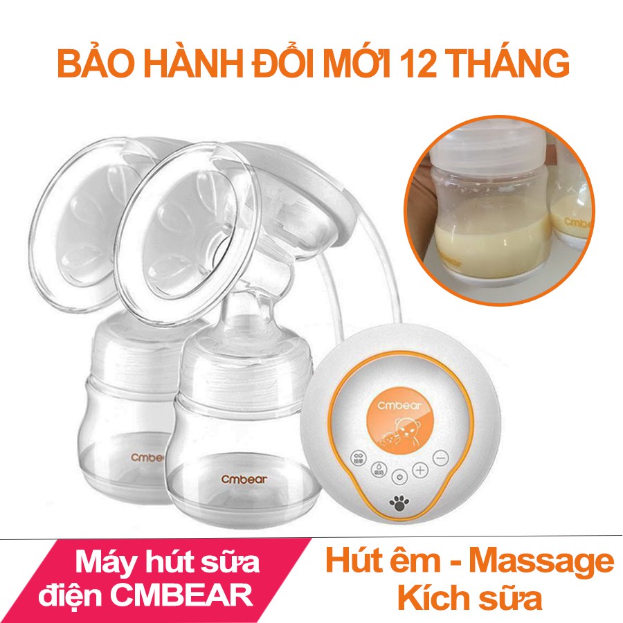 🌈CHÍNH HÃNG🌈 Máy hút sữa điện đôi Cmbear 9 cấp độ hút có matxa BH 12 tháng