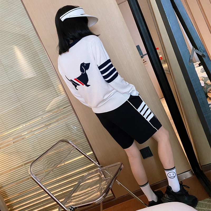 Áo Cadigan Thombrown Hình Chó Thời Trang Mùa Đông Nam nữ