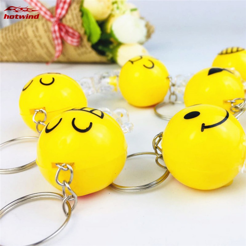 Móc Khóa Hình Emoji Có Đèn Led Dễ Thương 41x26x21mm