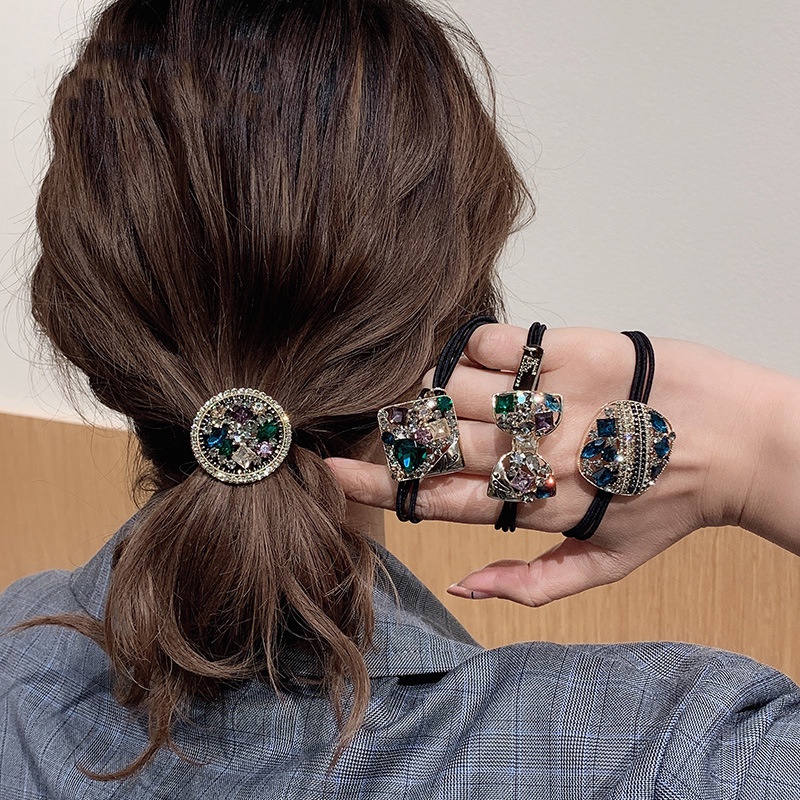 Dây Cột Tóc Đuôi Ngựa Dày Đính Hạt Pha Lê JP5