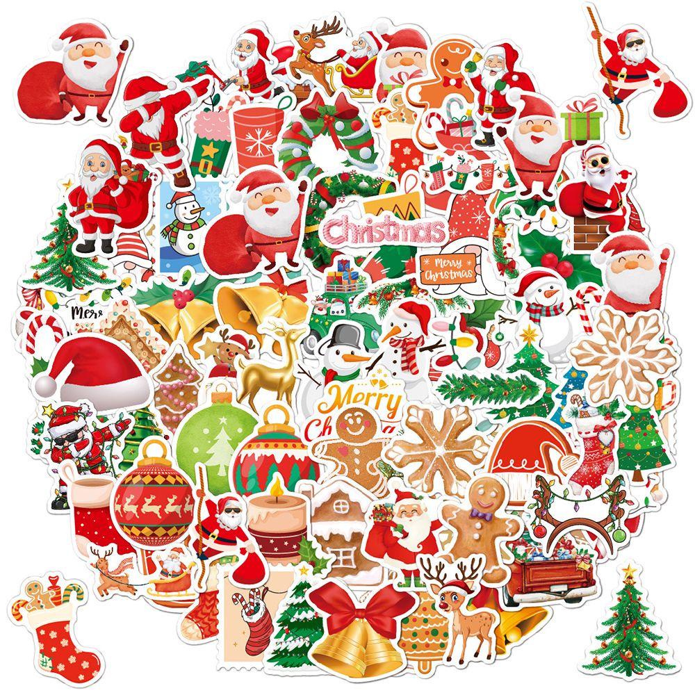Bộ 100 Sticker Merry Christmas Dán Trang Trí Hành Lý / Guitar / Laptop
