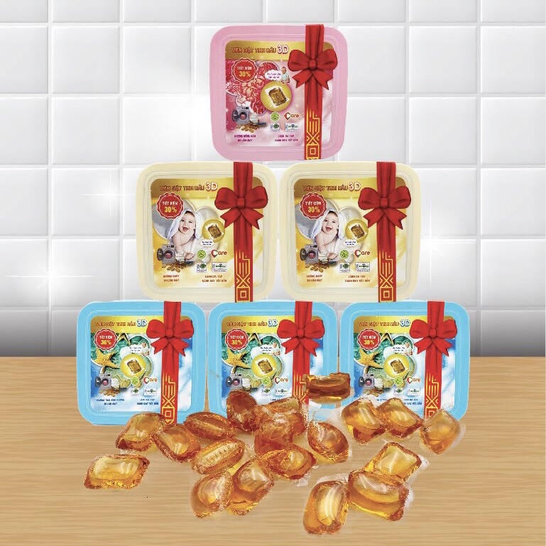 Viên Giặt Xả, Viên Nước Giặt Tinh Dầu 3D Siêu Thơm, An Toàn, Lành Tính