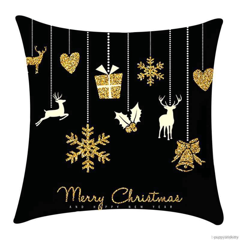 puppyandkittyPillowcase Christmas Theme Pillow Cover Sofa Cushion Cover Christmas Decoration Pillowcase