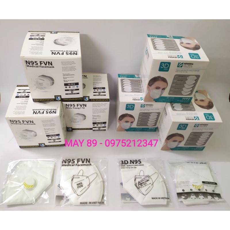 Khẩu trang N95 FVN - 5 lớp ( 2 lớp vải + 2 lớp giấy kháng khuẩn + 1 lớp bông tĩnh điện ) | BigBuy360 - bigbuy360.vn