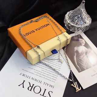  LOUIS VUITTON Vòng cổ Thép Titan Họa Tiết Lv Sang Trọng Cho Nam Nữ 