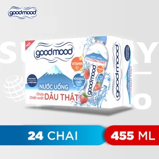 [đặt 1 Thùng 1 đơn] Thùng 24 chai good mood vị dâu Goodmood vị cam và sữa chua