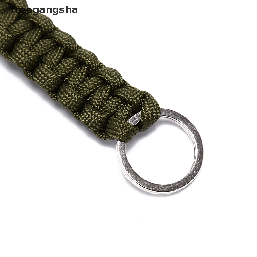 [FREG] paracord keychain outdoor safety survival gear rope keyring carabiner kits FDH