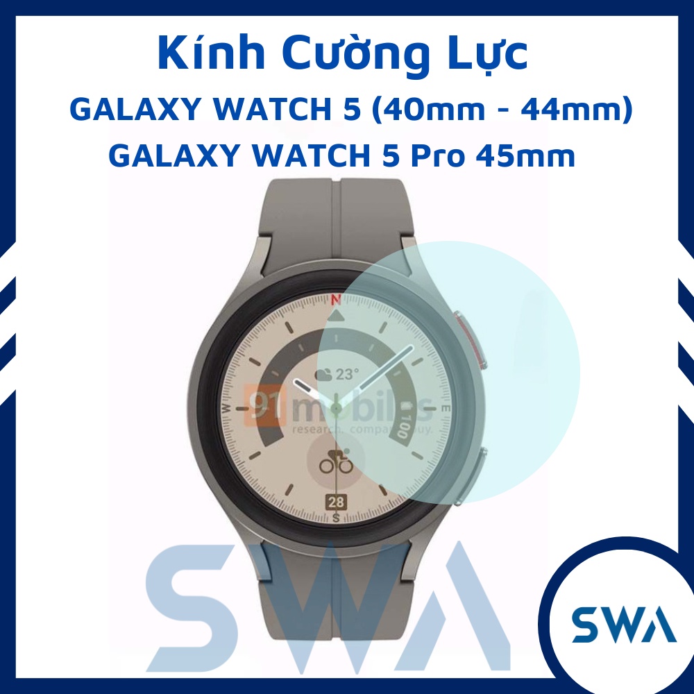 Dán Màn Hình Kính Cường Lực 9H Đồng Hồ Samsung Galaxy Watch 5 40mm 44mm, Galaxy Watch 5 Pro 45mm SWASTORE