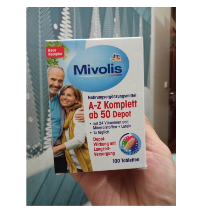 Vitamin, khoáng chất tổng hợp Mivolis A-Z Komplett hộp 100 viên trên 50 tuổi - Shop Viloet