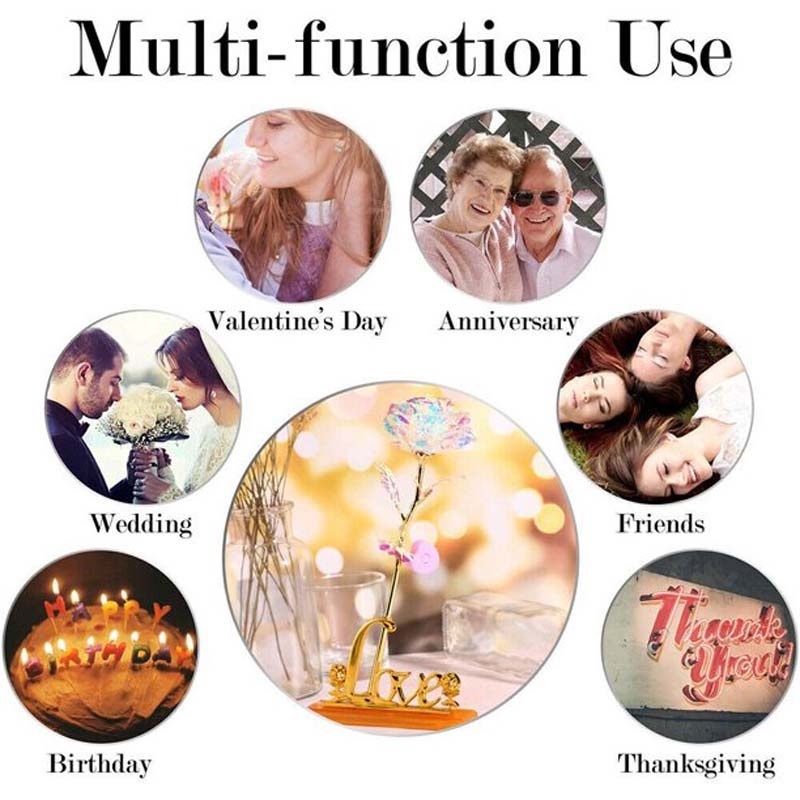 1 Đèn LED Lá Vàng Hồng Giả Sử Dụng Pin Trang Trí Nhà Cửa Dịp Valentine