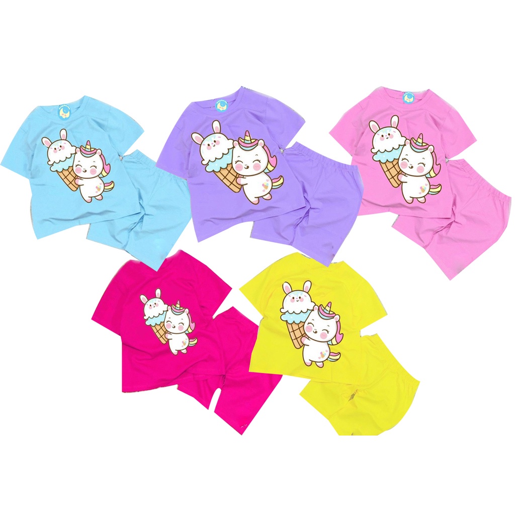 Bộ đồ bé gái kiểu dáng lửng-mẫu in hình kì lân trà sữa baby từ 7kg đến 25kg-HOÀNG NAM KIDS